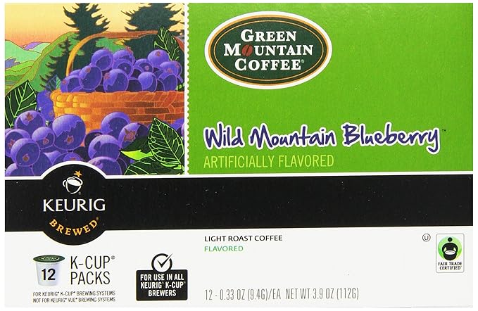 Green Mountain Coffee K-Cup, Wild Mountain Blueberry, 12-Count