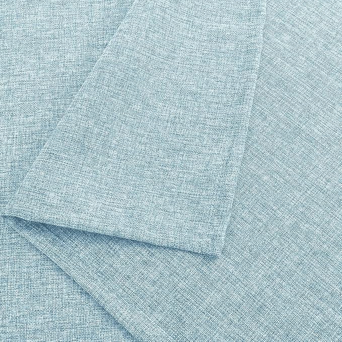 Hiasan Faux Linen Rectangle Tablecloth - Wrinkle and Stain Resistant Washable Table Cloth for Kitchen Dining Room Holiday Table Cover for Dinner, Lux Slate Blue, 60 x 140 Inch