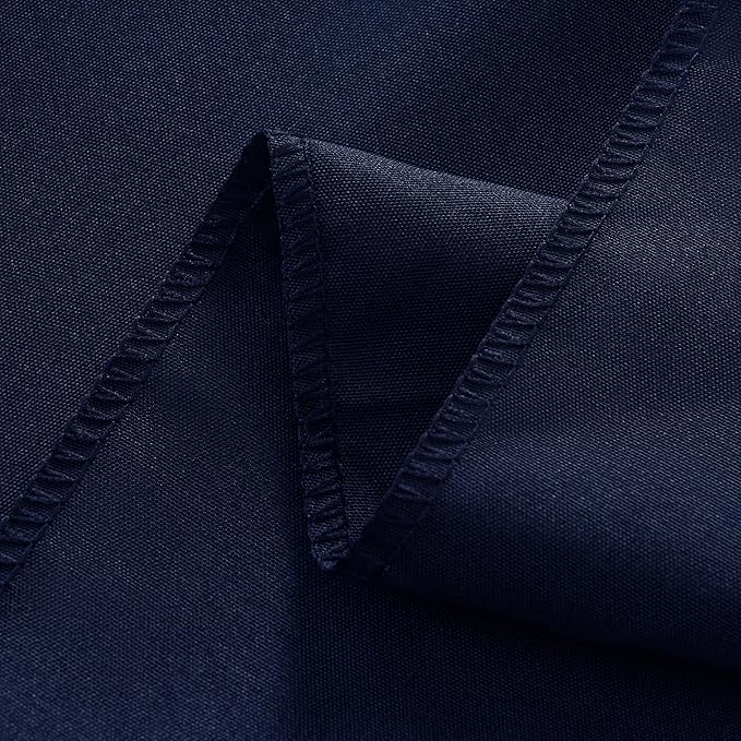 2-Pack 60x102 inch Navy Blue Table Cloths, Solid Stain and Wrinkle Resistant Oblong Tablecloth, Premium Plain Weave Polyester Fabric Rectangle Table Linen Covers for Hotel, Wedding