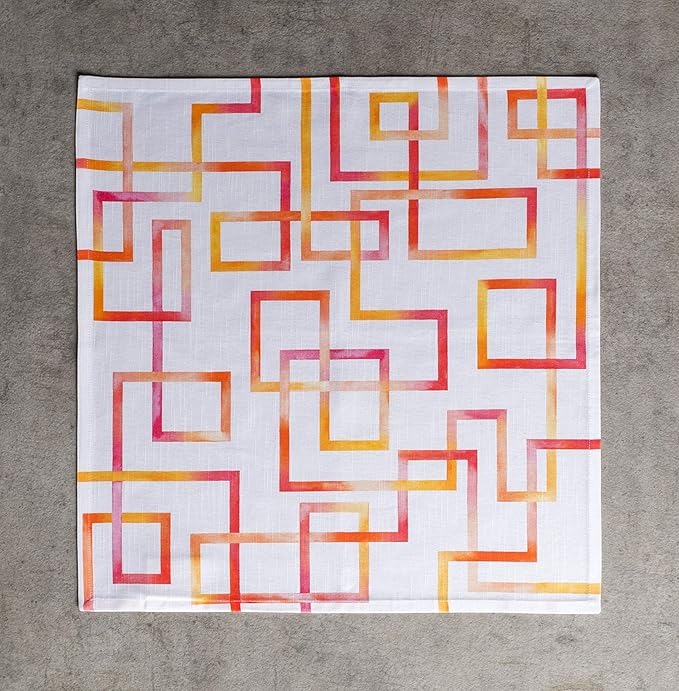 Maison d' Hermine Cloth Napkins Set of 4 100% Cotton Everyday Reusable Square Napkins Cloth Washable Dinner Party Wedding Restaurant Valentines Day Decorations Spring/Summer (Summer Maze, 20" x 20")