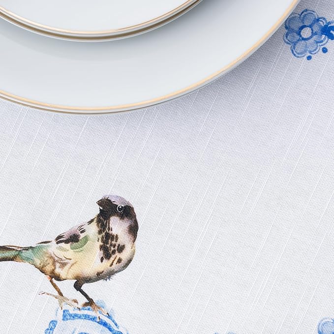 Maison d' Hermine Table Cloth Round Table 100% Cotton 63 Round Inches Tablecloth Reusable Decorative for Dining Room Farmhouse Home Valentines Day Decorations Spring Summer - Amsterdam Canals
