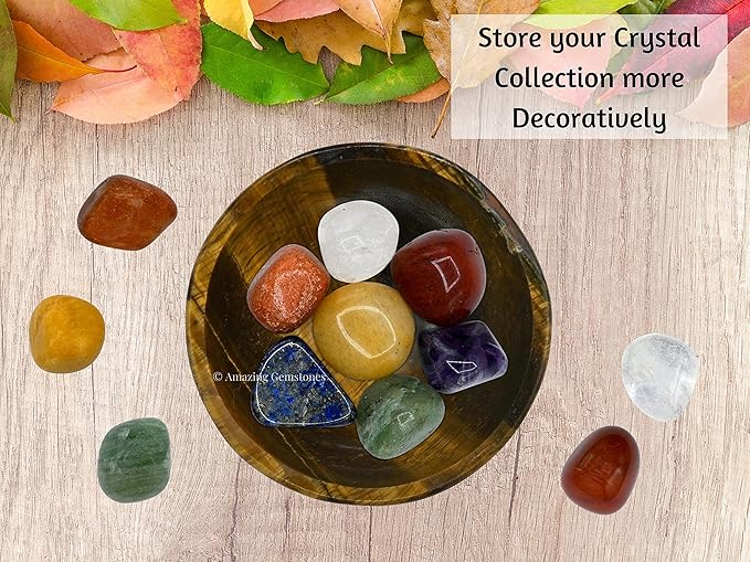 Tiger Eye Crystal Bowl - 2 Inch Decorative Bowls for Room and Home Decor - Gemstone Healing Crystals for Elegant Display, Positive Energy Balance and Gift
