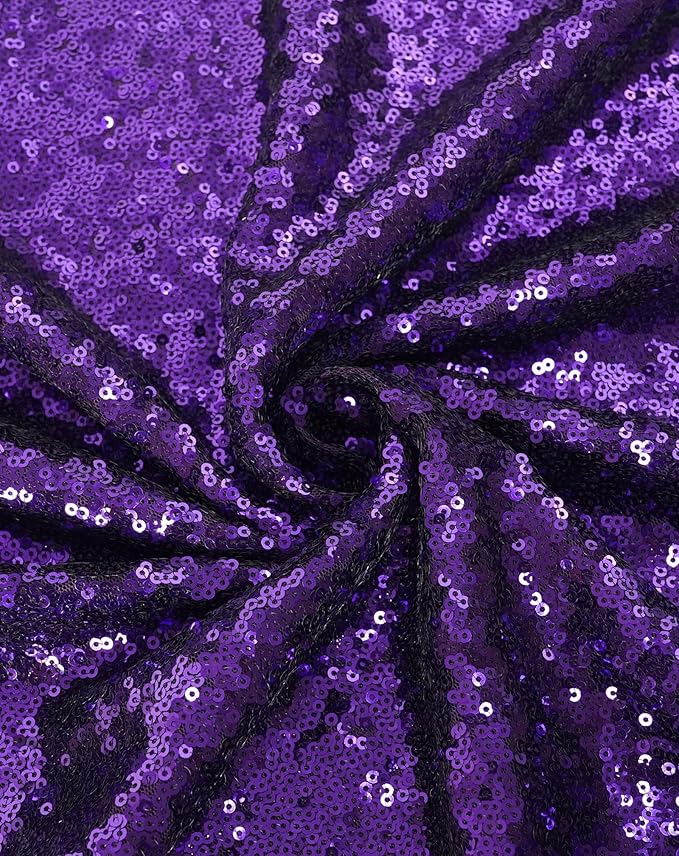 Eternal Beauty Purple Tablecloth, 120 Inch Round Sequin Tablecloth for Party Cake Dessert Table Exhibition Events
