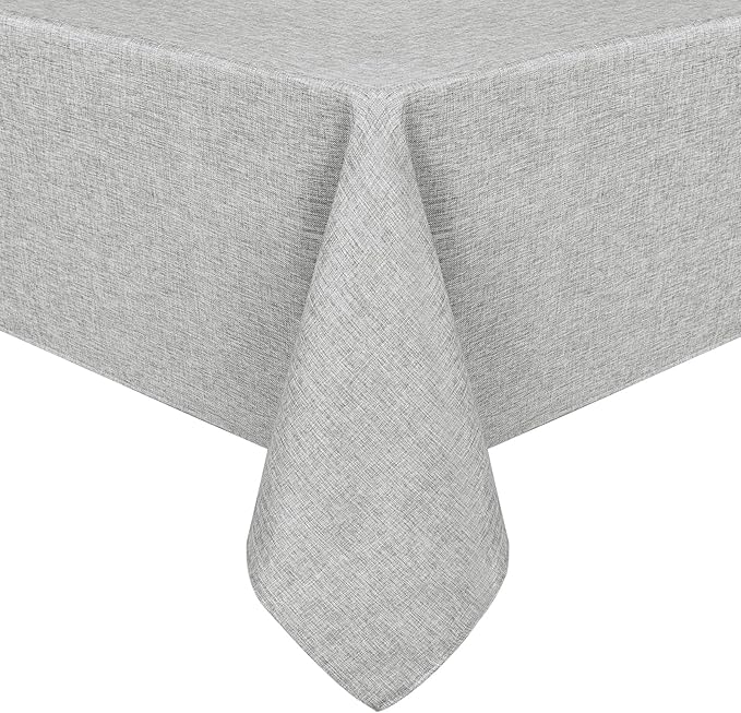 Hiasan Faux Linen Square Tablecloth - Wrinkle and Stain Resistant Washable Table Cloth for Kitchen Dining Room Holiday Table Cover for Dinner, Light Grey, 30 x 30 Inch
