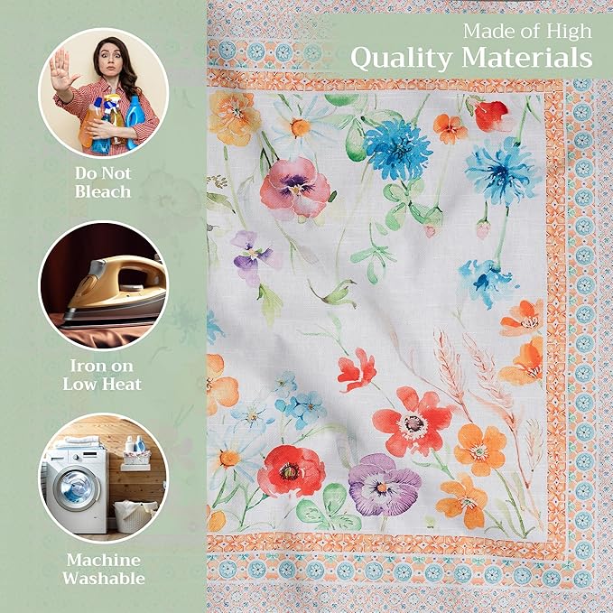Maison d' Hermine Cloth Napkins Set of 4 100% Cotton Everyday Reusable Square Napkins Cloth Washable Dinner Party Wedding Restaurant Valentines Day Decorations Spring/Summer(Summer Whisper, 20" x 20")