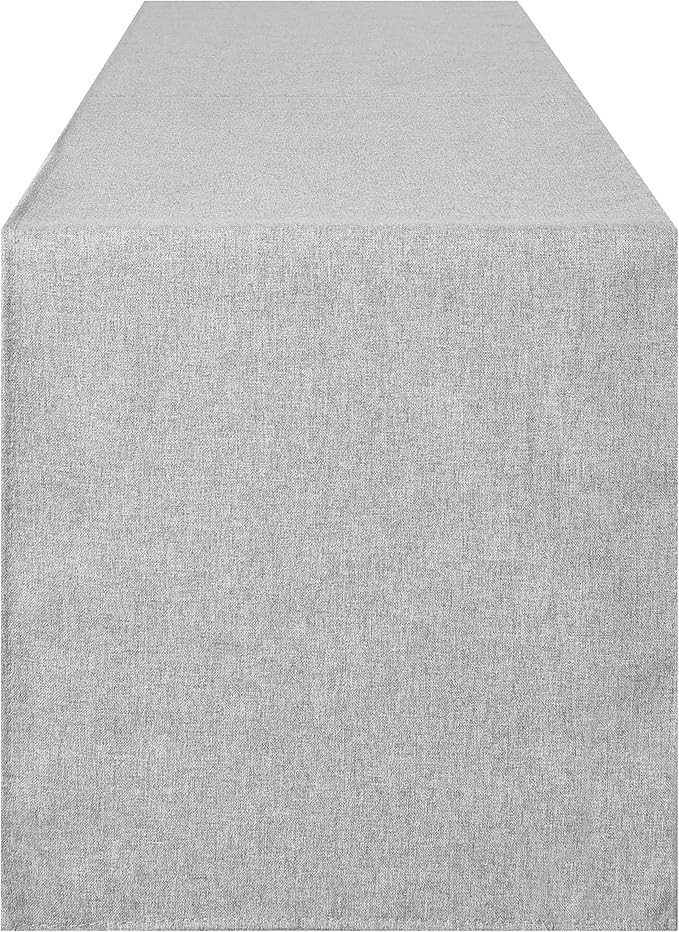 Table Runner 13 x 90 Inches Long, Cotton Linen Farmhouse Style Grey Table Linen for Kitchen Dining Coffee Table Parties Wedding Home Decor (Modern-Grey, 13” x 90”)