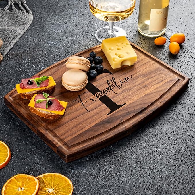 Personalized Cutting Board - Wooden Customized Gifts for Kitchen & Charcuterie - Custom Wedding, Newlyweds, Bridal Showers, Anniversary, Housewarming, Engagement Gift for Couples, Valentines Day Gifts