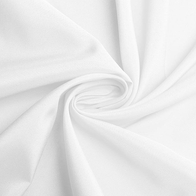sancua 60 Inch Round Tablecloth (Fits 20-48 Inch Tables), Water Resistant Spill Proof Washable Polyester Table Cloth Decorative Fabric Table Cover for Dining, Buffet Parties and Camping, White