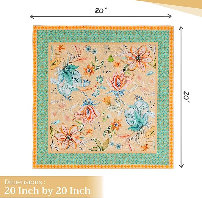 Maison d' Hermine Cloth Napkins Set of 4 100% Cotton Everyday Reusable Square Napkins Cloth Washable Dinner Wedding Restaurant Valentines Day Decorations Spring/Summer (Luxury Loft - Peach, 20" x 20")