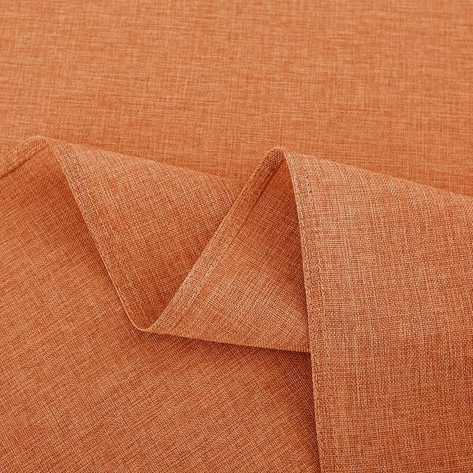 Softalker Extra Lang Table Cloth for 6/8 Foot Rectangle Table 60x120 inch Orang Faux Linen Tablecloth Outdoor Waterproof Stain and Wrinkle Resistant Table Cover for Fall Garden Party Decor Tabletop