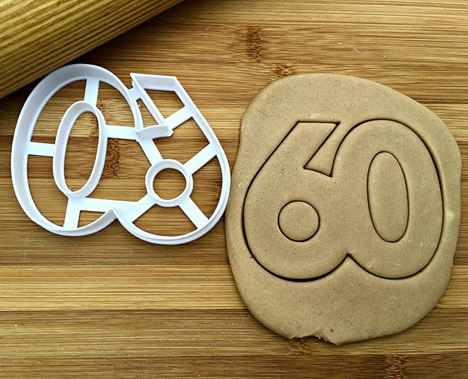 Inc Number 60 Cookie Cutter - Dishwasher Safe (5" tall)