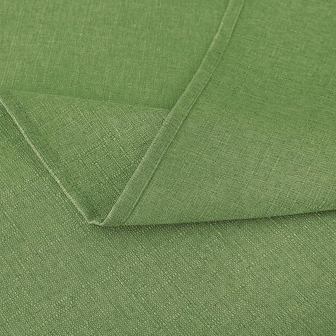 NLMUVW Olive Green Linen Tablecloth Rectangle Water Resistant Textured Natural Table Cloth Farmhouse Table Cover for Kitchen Dining Coffee, 54 x 120 Inch