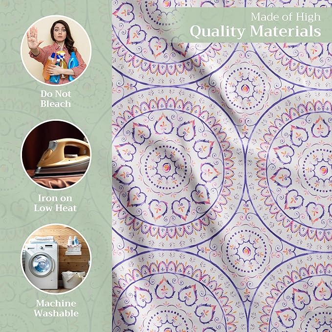 Maison d' Hermine Cloth Napkins Set of 4 100% Cotton Everyday Reusable Square Napkins Cloth Washable Dinner Party Wedding Restaurant Valentines Day Decorations Spring/Summer (Mandala, 20" x 20")