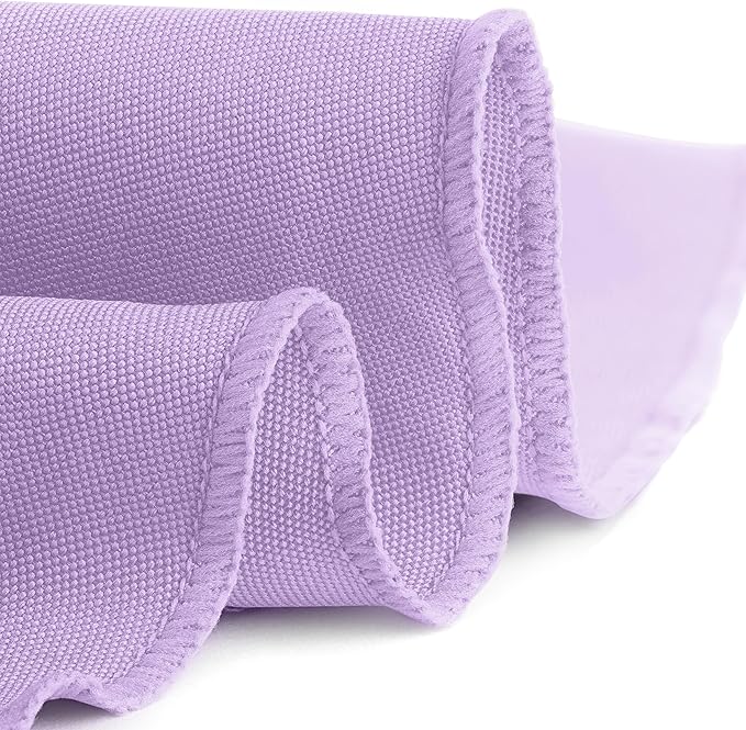 Gee Di Moda Round Tablecloth - 132 Inch Lavender Round Table Cloth for 72 to 96 Inch Round Tables - Heavy Duty Washable Fabric - for Buffet Table, Holiday Party, Dinner, Wedding & Baby Shower