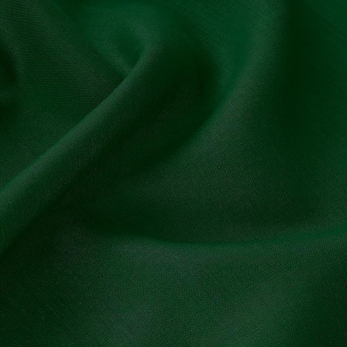 D'Moksha Homes Forest Green Linen Tablecloth for Rectangle Tables 60 x 84 Inch - Classic Hemstitch 100% Pure Linen Green Table Cloth - Machine Washable Dining Tablecloth for St Patricks Day, Easter