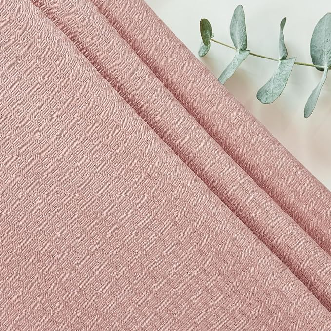 maxmill Rectangle Tablecloth Weaved Pattern Waterproof Spillproof Wrinkle Free Table Cloth, Kitchen Dining Tabletop Decoration, Fabric Table Cover for Holiday Parties, 52 x 70 Inch, Pale Blush