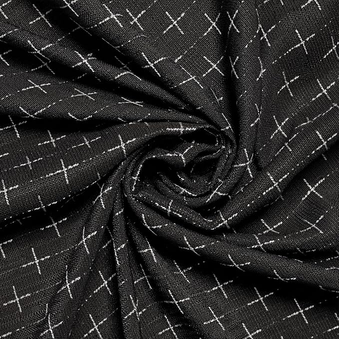 Horaldaily Black Rectangular Table Cloth, Cross-Star Solid Textured Embroidery Tablecloth, Wrinkle Free Washable 60×120 Inch Table Cover for Kitchen, Party, Wedding, Picnic, Outdoor