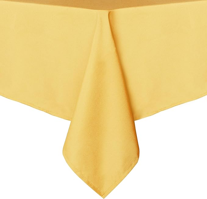 sancua Rectangle Tablecloth - 54 x 120 Inch - Stain and Wrinkle Resistant Washable Polyester Table Cloth, Decorative Fabric Table Cover for Dining Tables, Buffet Parties and Camping, Yellow