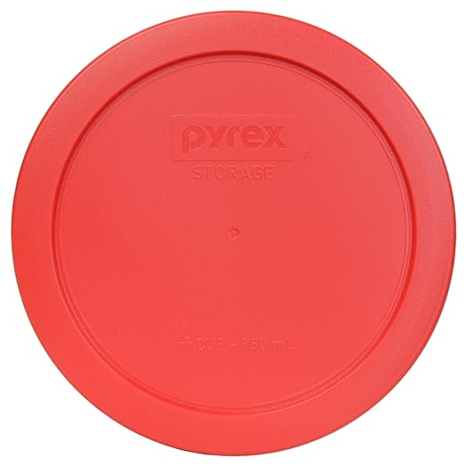 Pyrex Bundle - 2 Items: 7201-PC 4-Cup Red Plastic Food Storage Lids