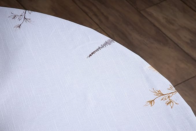 Maison d' Hermine Table Cloth Round Table 100% Cotton 63 Round Inches Tablecloth Reusable Decorative for Dining Room Farmhouse Home Valentines Day Decorations Spring Summer - Meadow Florals - Beige