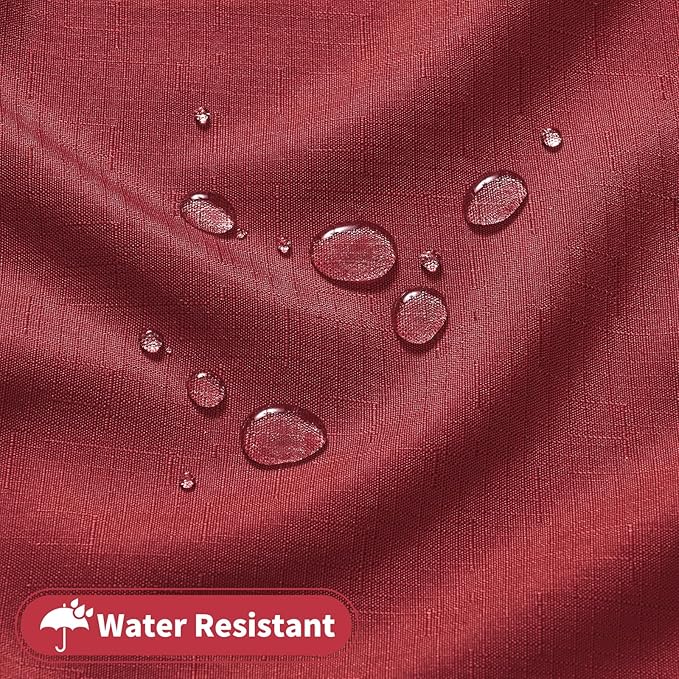 Faux Linen Tablecloths for Rectangle Tables, Burlap Textured Table Cloths Washable Farmhouse Table Cover Water Resistant for Dining, Wedding, Outdoor(Red, 52"×70")