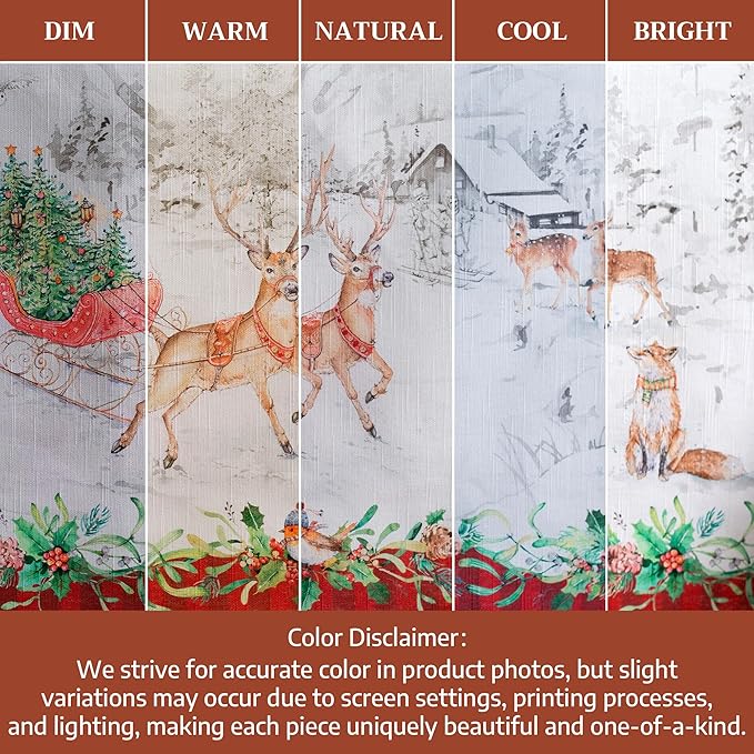 Maison d' Hermine Table Cloth Rectangle Table 100% Cotton 54 x 72 Inches Fall Tablecloth Reusable Everyday Use for Thanksgiving Christmas Decorations Dining Farmhouse Party (Christmas Tradition)