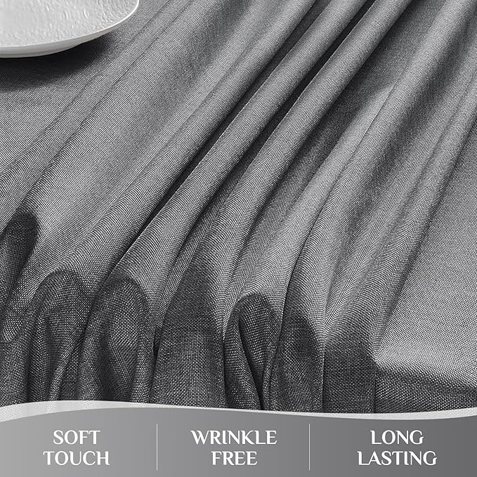 Softalker Dark GreyTablecloths Rectangle 70x52 Inch Linen Textured Outdoor Table Cloth Stain and Wrinkle Resistant Table Cover for Spring,Easter,Summer,Party,Garden,Coffee Modern Decor Small Tabletop