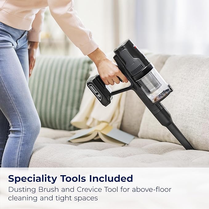 Bissell CleanView XR 200W Lightweight Cordless Vacuum w/Removable Battery, 35-min runtime, Tangle-Free Brush Roll, LED Lights, XL Tank, Dusting & Crevice Tool, Wall Mount, 3789U