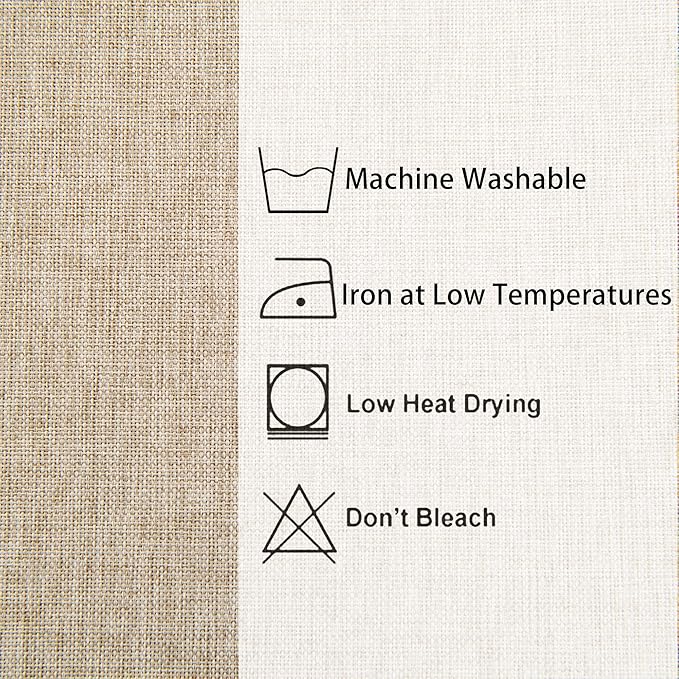 Hiasan Faux Linen Rectangle Tablecloth - Wrinkle and Stain Resistant Washable Table Cloth for Kitchen Dining Room Holiday Table Cover for Party Dinner, Beige, 90 x 132 Inch