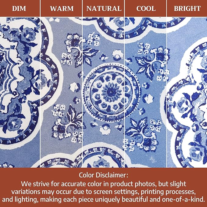 Maison d' Hermine Table Cloth Rectangle Table 100% Cotton 54 x 72 Inches Tablecloth Reusable Decorative for Dining Room Farmhouse Home Valentines Day Decorations Spring Summer - Melodie Bleue