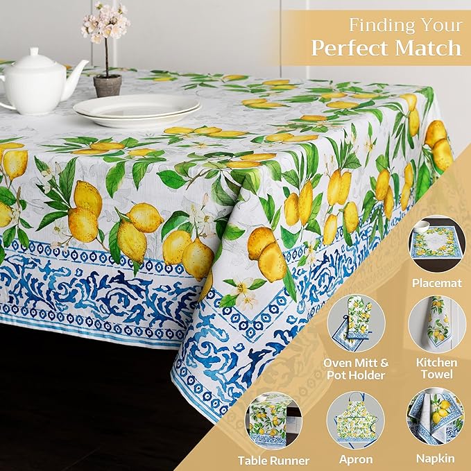 Maison d' Hermine Table Cloth Rectangle Table 100% Cotton 70 x 90 Inches Tablecloth Reusable Decorative for Dining Room Farmhouse Home Valentines Day Decorations Spring Summer - Cedrat
