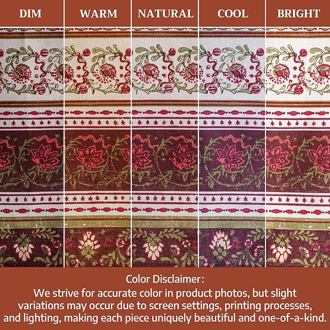 Maison d' Hermine Table Cloth Round Table 100% Cotton 63 Inches Fall Tablecloth Reusable Everyday Use for Thanksgiving Christmas Decorations Dining Farmhouse Party (Reveillon Au Jardin)