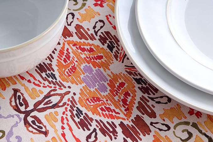 Maison d' Hermine Table Cloth Square Table 100% Cotton 54 x 54 Inches Fall Tablecloth Reusable Everyday Use for Thanksgiving Christmas Decorations Dining Farmhouse Party (Damask)