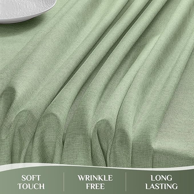 Softalker Sage Green Tablecloth Rectangle 70x52 Inch Outdoor Table Cloths Linen Textured Stain and Wrinkle Resistant Decorative Dining Table Cover Waterproof for Spring,Easter,Party,Birthday,Coffee