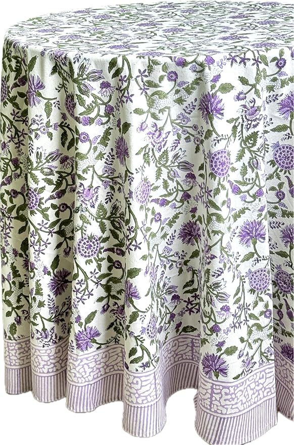 ATOSII Cotton Tablecloth Mahoka 90" Inches Round