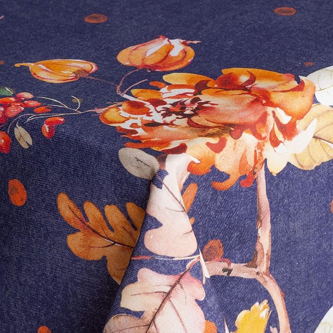 Maison d' Hermine Table Cloth Rectangle Table 100% Cotton 70 x 90 Inches Fall Tablecloth Reusable Everyday Use for Thanksgiving Christmas Decorations Dining Farmhouse Party (Kelim - Infinity)