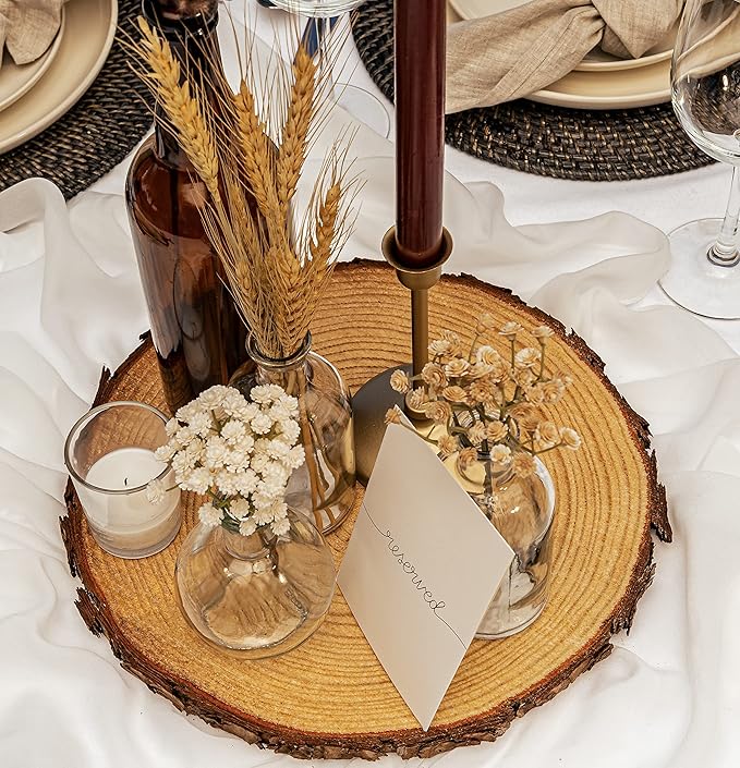 Set of (10) 13-14 inch Wood Slices for centerpieces! Wood Slice centerpieces, Wood Rounds, Tree Slices, Wood Plate Chargers (13-14 inch)