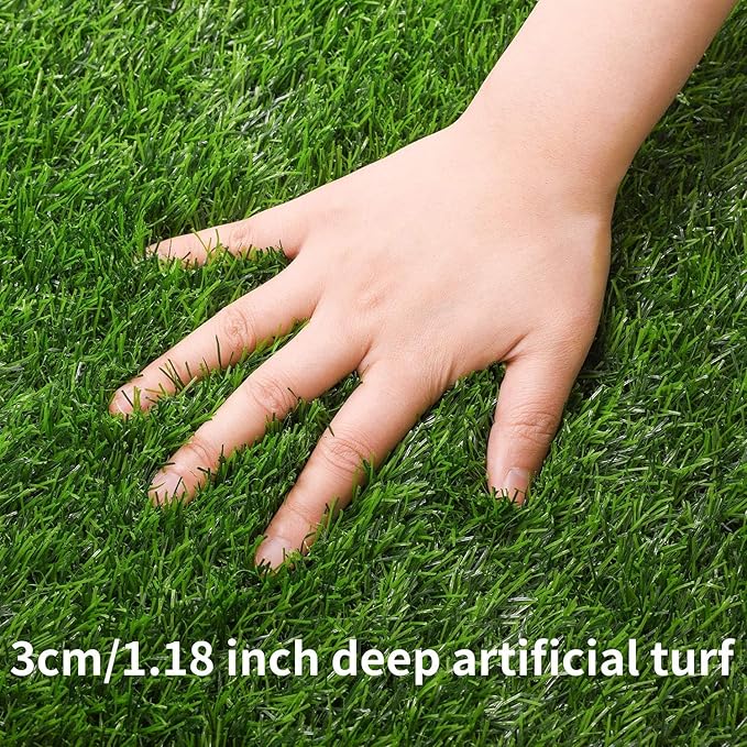 Aneco 12 x 108 Inch Artificial Grass Table Runners Carpet Roll Synthetic Grass Table Runner Grass Tabletop Decoration for Spring Fall Summer Holiday, Baby Shower, Wedding, Birthday, Banquet