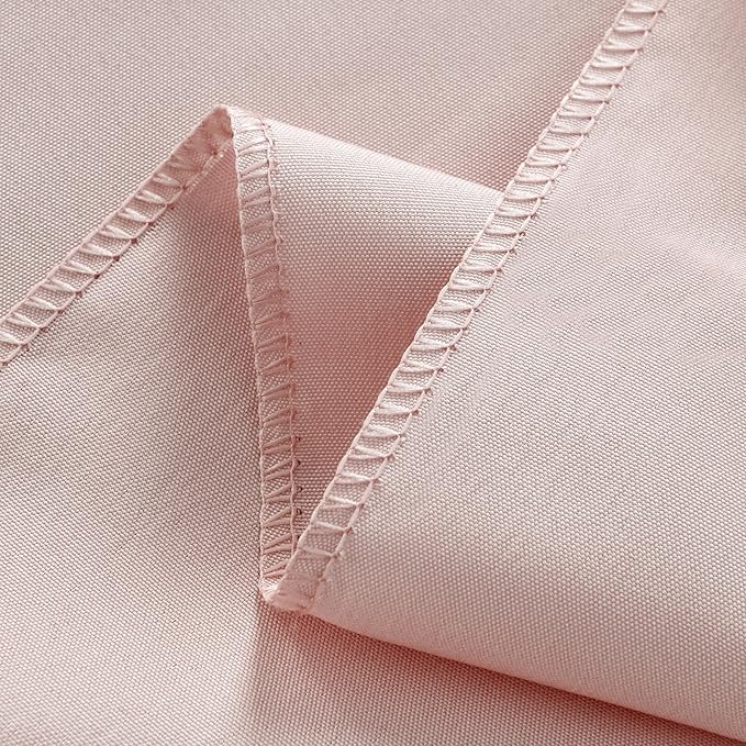 2-Pack Round 120-inch Dusty Pink Table Cloths, Solid Stain and Wrinkle Resistant Circular Tablecloth, Premium Plain Weave Polyester Fabric Table Linen Covers for Hotel, Banquet