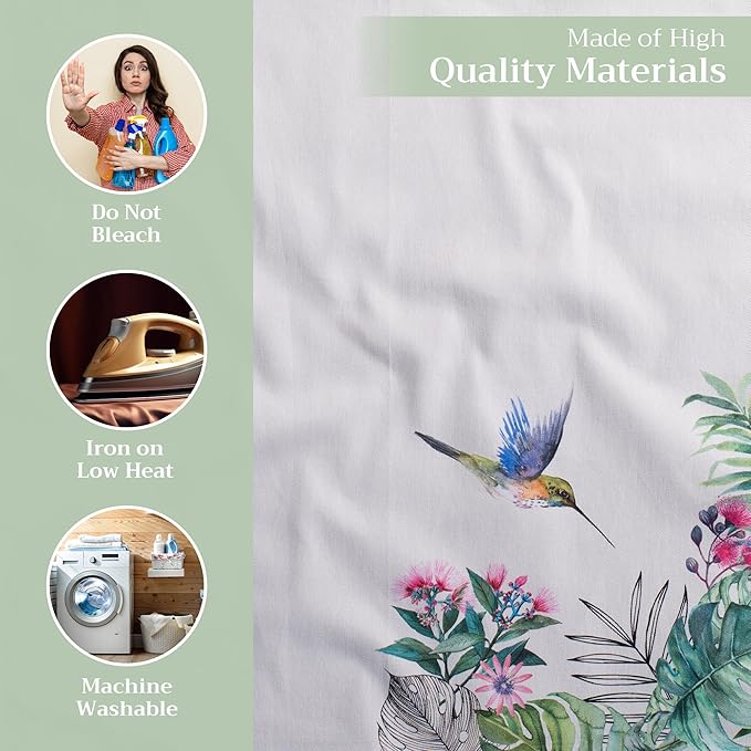 Maison d' Hermine Cloth Napkins Set of 4 100% Cotton Everyday Reusable Square Napkins Cloth Washable Dinner Party Wedding Restaurant Valentines Day Decorations Spring/Summer (Tropiques, 20" x 20")
