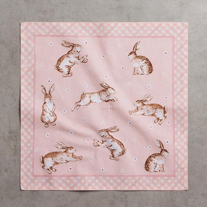 Maison d' Hermine Cloth Napkins Set of 4 100% Cotton Everyday Reusable Square Napkins Cloth Washable Dinner Party Wedding Restaurant Valentines Day Decorations Spring/Summer (Easter, 18" x 18")