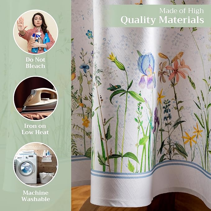 Maison d' Hermine Table Cloth Round Table 100% Cotton 69 Round Inches Tablecloth Reusable Decorative for Dining Room Farmhouse Home Valentines Day Decorations Spring Summer - Fleurs De Mai