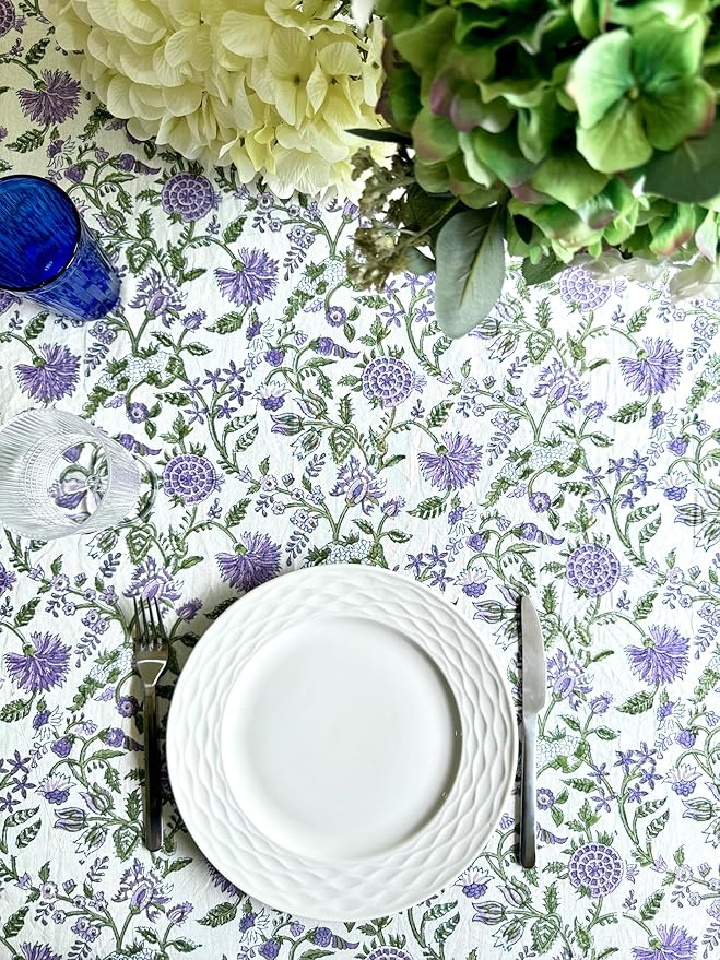 ATOSII Cotton Tablecloth Mahoka 90" Inches Round