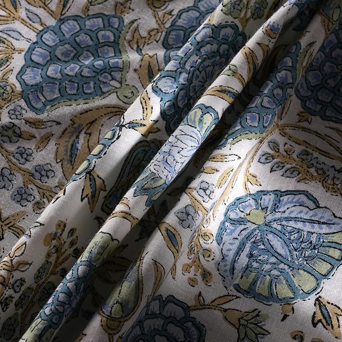 Ridhi Block Print Round Asparagus Green Reusable Tablecloth 100% Cotton 60" Inch Decorative Table Cover eveyday Dining, Home, Party, Wedding, Farmhouse Gift for Spring, Easter, Valentine