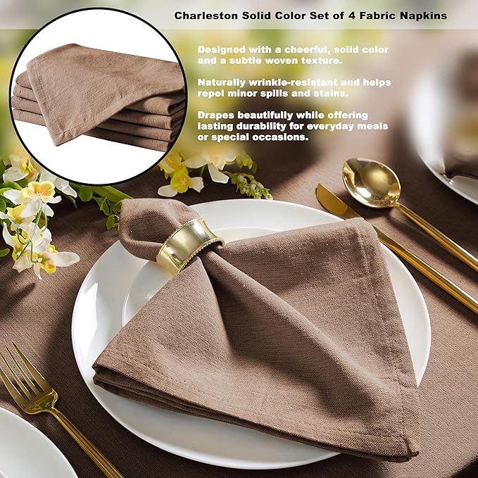 Spring & Easter Holiday Charleston Nut Brown 60 x 84 inch Rectangle Fabric Tablecloth, Cotton Table Cover for Indoor Outdoor Dining, Machine Washable Solid Color Tablecloths for Everyday Use
