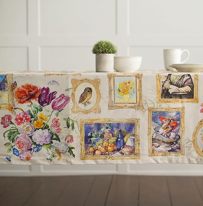 Maison d' Hermine Table Cloth Rectangle Table 100% Cotton 60 x 120 Inches Tablecloth Reusable Decorative for Dining Room Farmhouse Home Valentines Day Decorations Spring Summer - Masterpiece