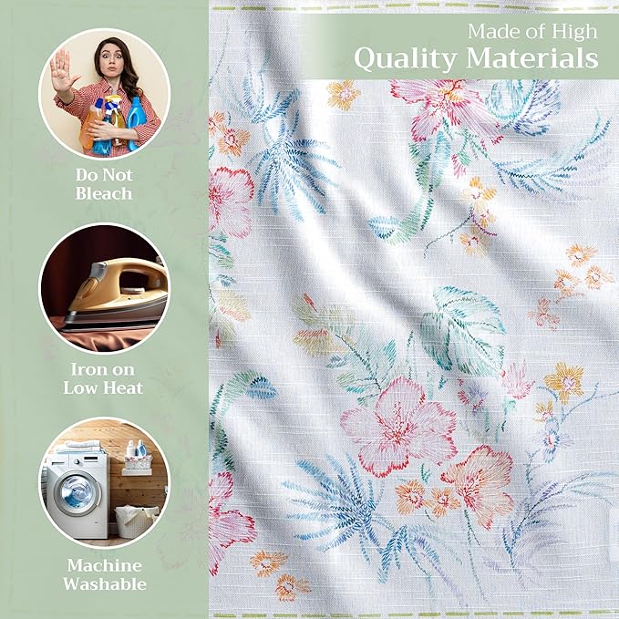 Maison d' Hermine Cloth Napkins Set of 4 100% Cotton Everyday Reusable Square Napkins Cloth Washable Dinner Wedding Restaurant Valentines Day Decorations Spring/Summer (Paradise Island, 20" x 20")