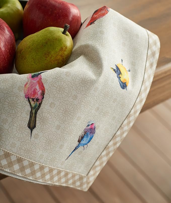 Maison d' Hermine Cloth Napkins Set of 4 100% Cotton Everyday Reusable Square Napkins Cloth Washable, Dinner, Party, Wedding, Restaurant, Spring/Summer (Birdies On Wire, 20" x 20")