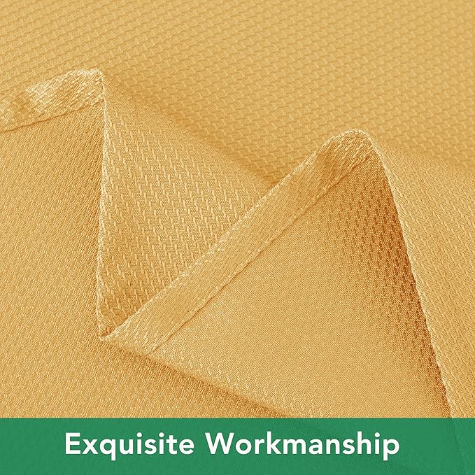 Biscaynebay Fall Tablecloth Textured Fabric 60x108 Inch Rectangular, Fall Gold Thanksgiving Autumn Harvest Water Resistant Fabric Tablecloths for Kitchen, Dining, Wedding, Parties Machine Washable