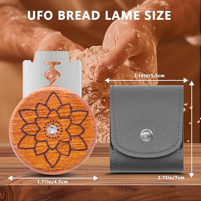 UFO Bread Lame Cutter for Homemade Sourdough,Bread Scorer Tool for Sourdough with 5 Blades and Case,Slashing Tool Bread Cutting Knife for Artisan Bread and Baguette Makers,Water Lily
